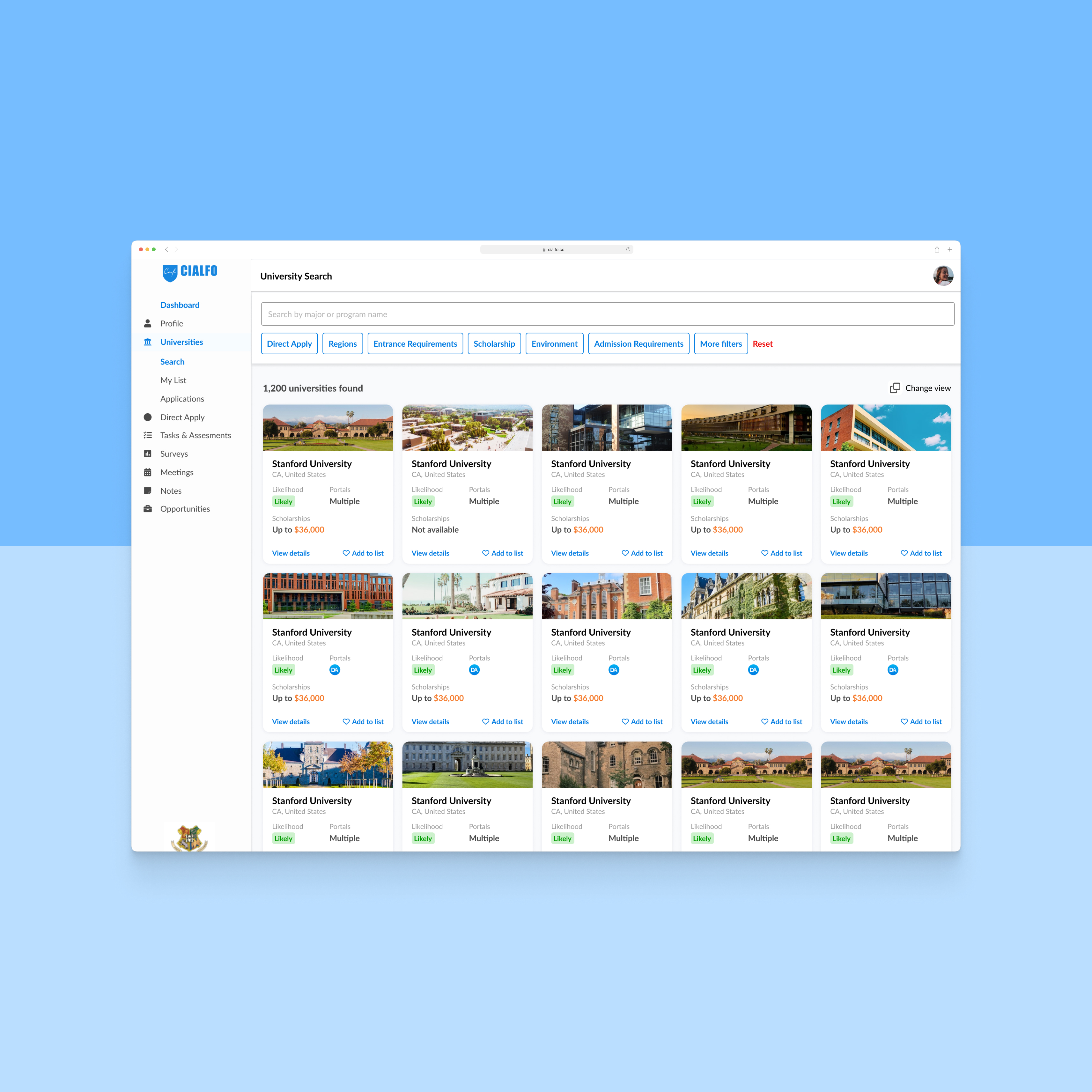 University Search